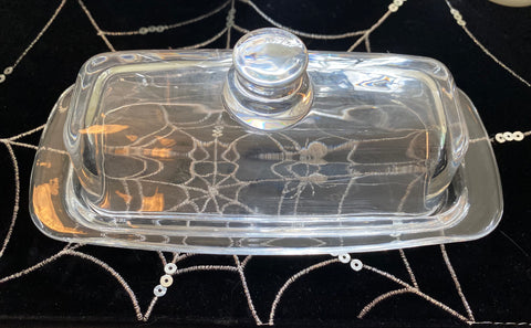 Vintage Clear Glass Butter Dish