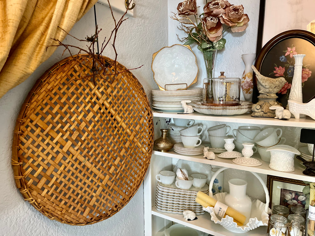Vintage Winnowing Basket/ Tray 24”