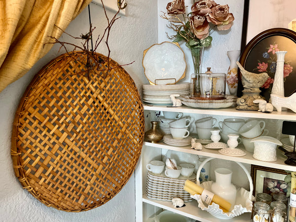 Vintage Winnowing Basket/ Tray 24”