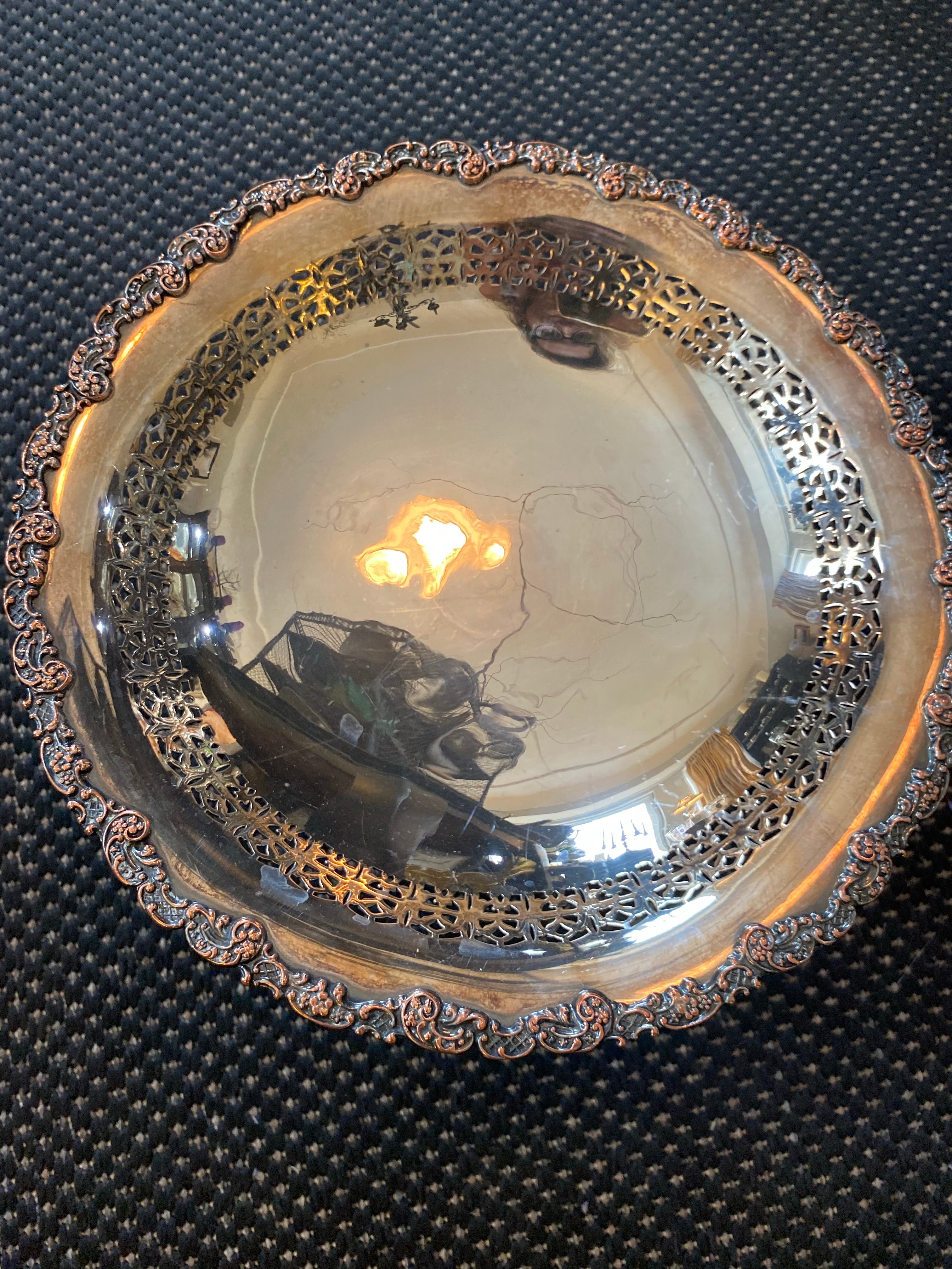 パティントン テーブル・ベル 【SILVER PLATE】 Silver Plate E.P Copper Large Pedestal Dish – The Magenta Rose House