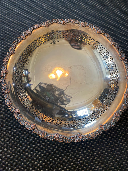Silver Plate E.P Copper Large Pedestal Dish