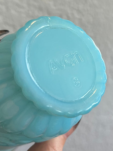 Vintage Bristol Avon Blue/ Aqua Opalescent Glass Tumbler