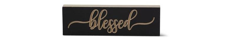 Matte Black Script Embossed Inspirational Tabletop Signs