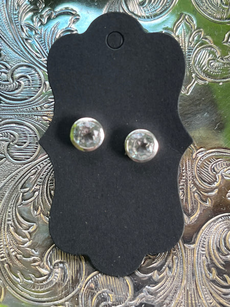 Silver Stud Earrings w/ Semi Precious Stones