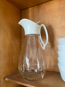 Vintage Log Cabin Glass Syrup Dispenser