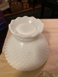Vintage Hobnail White Milk Glass Epergne/ Bowl
