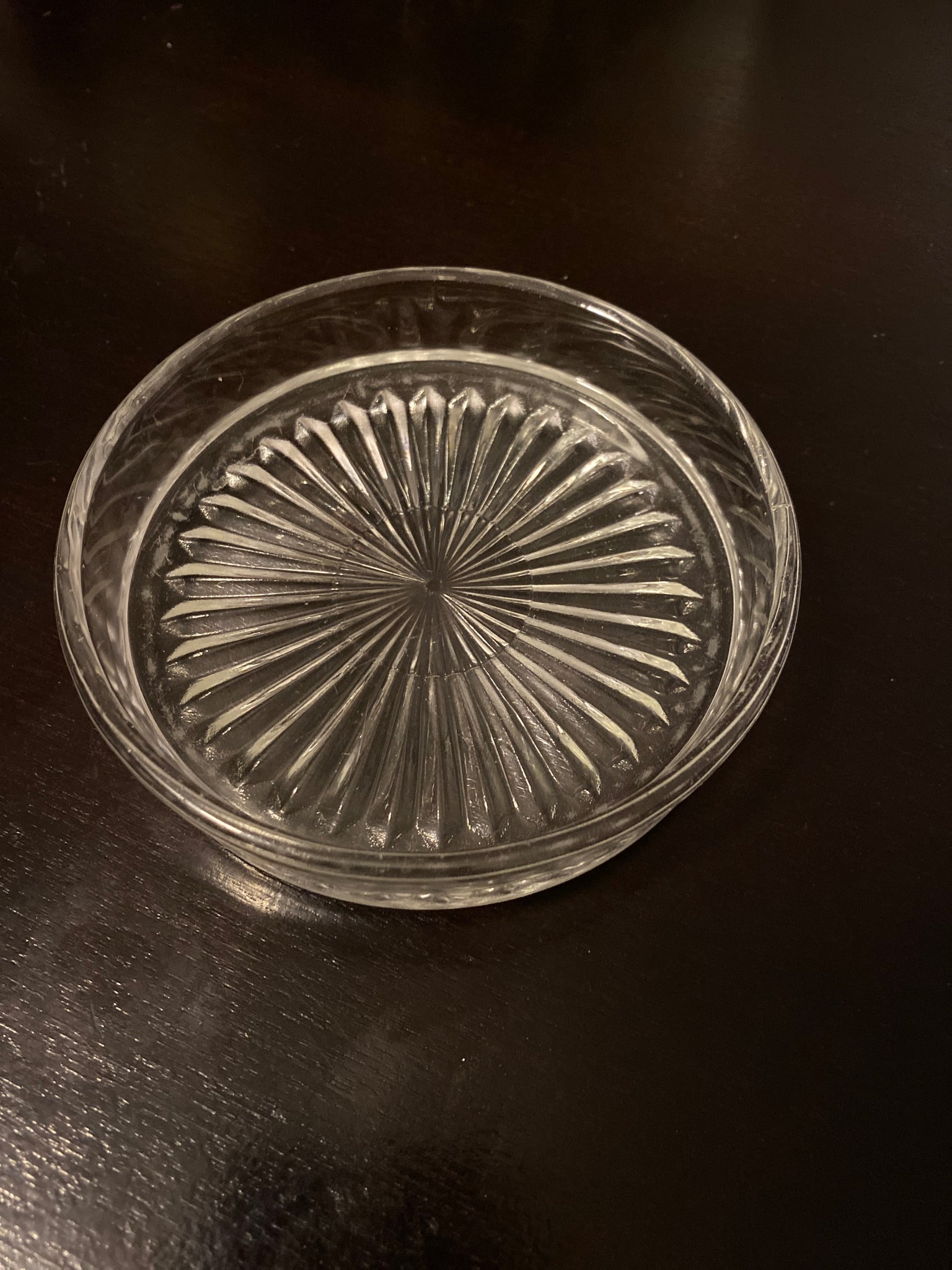Clear Depression Glass Dish Starburst mini