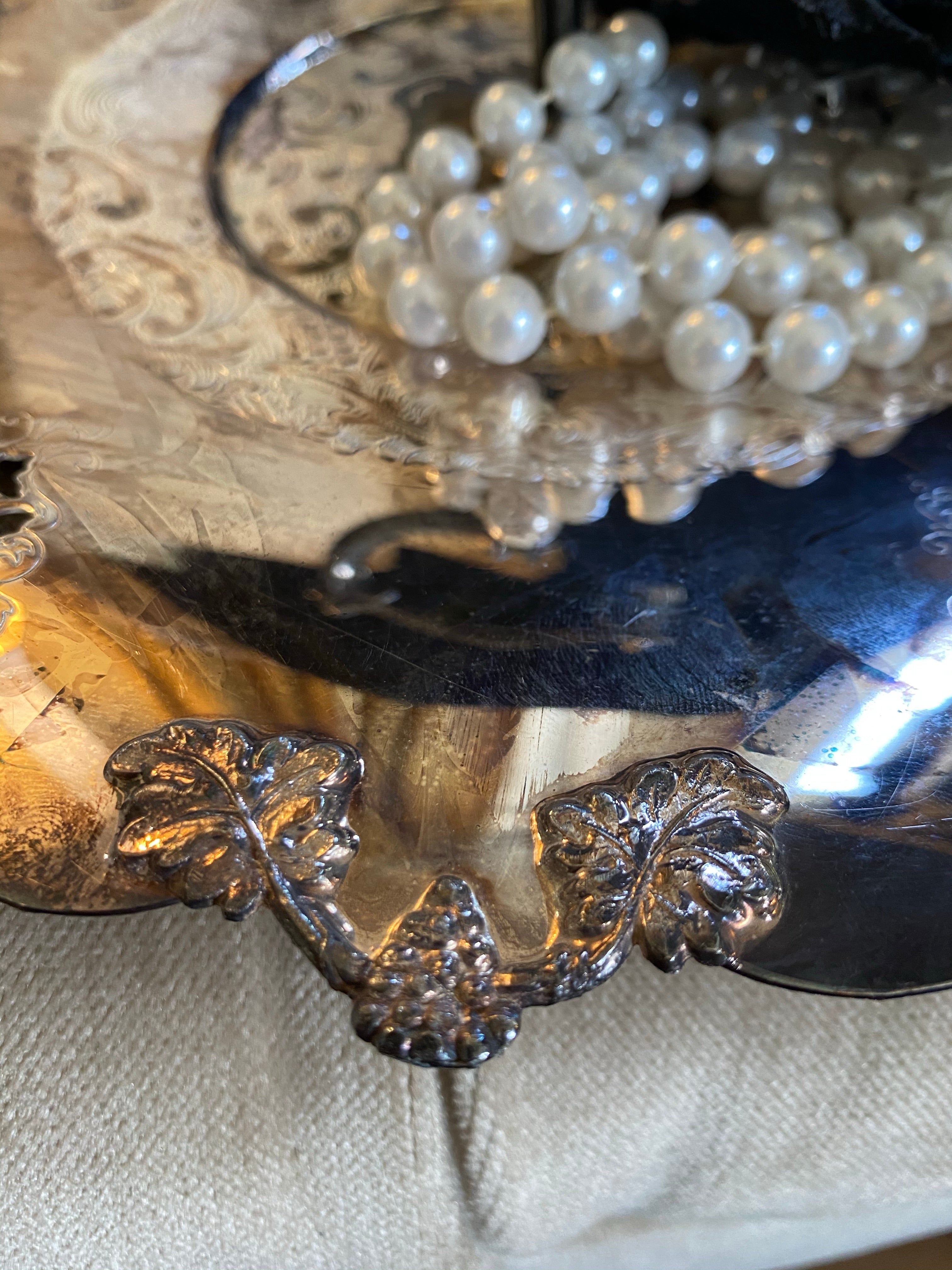 Coronet Silver Plated Dish w/ Handle & Pedestal Base