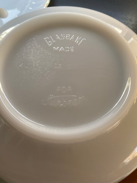 Glasbake Sunbeam Mixing Bowl Milk Glass Large Mixing Bowl 19CJ
