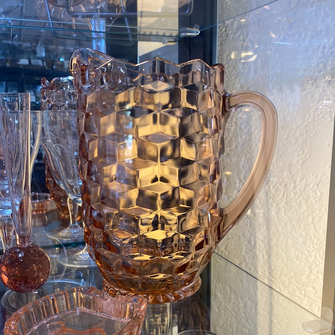 Vintage Pink Depression Glass Pitcher