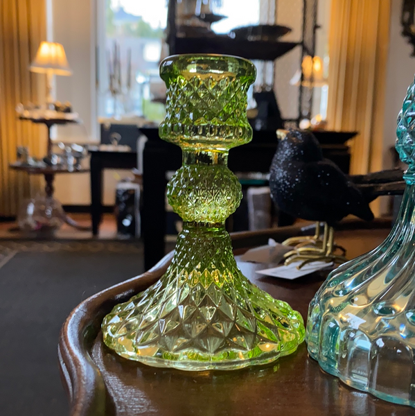 Vintage inspired glass candle holders