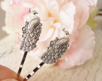 Victorian Style Silver Plated Hair Bobby Pins