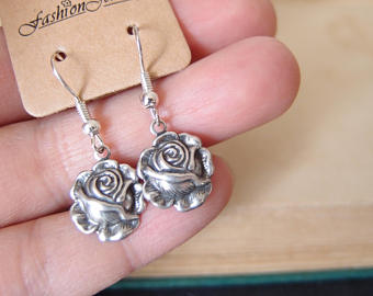 Victorian Style Silver Plated Earrings