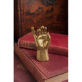 HEAVY PEWTER GOLD LEAF SAINT HAND