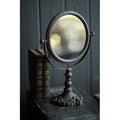 CLASSIC ROUND CAST IRON PIVOTING VANITY MIRROR